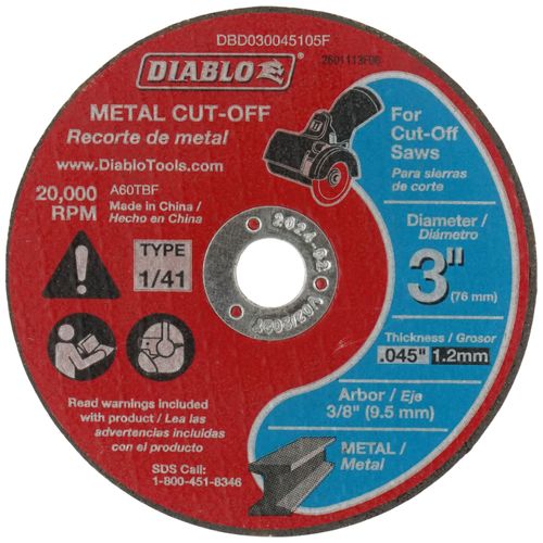 Main product image of 3" Metal Cut Off Disc w/ Thin Kerf