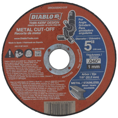Main product image of 5" Metal Cut Off Disc w/ Thin Kerf