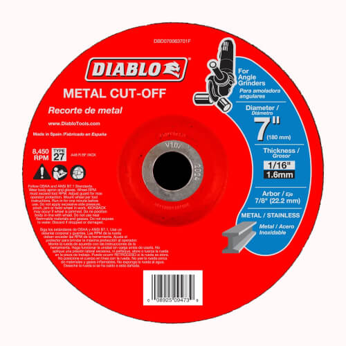 7" Metal Circular Cut Off Disc, Type 27