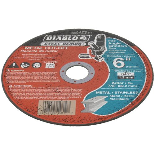 Main product image of 6" Metal Circular Cut Off Disc