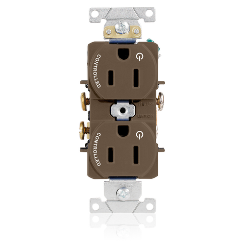 Main product image of Duplex Receptacle, Heavy-Duty Industrial, 20A 125V NEMA 5-20R, 2P 3W (Brown)
