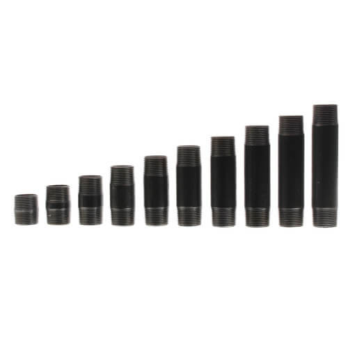 1" Black Nipple Set (Close to 6" Length)
