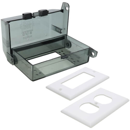 Main product image of 1- Gang Horizontal Dri-Box Adapter w/ Non-Metallic Cover & Base (Clear)