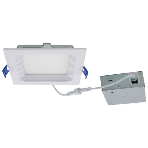 Main product image of 4" Square Baffle Slim Downlight, 5 CCT Selectable - Matte White (12W)