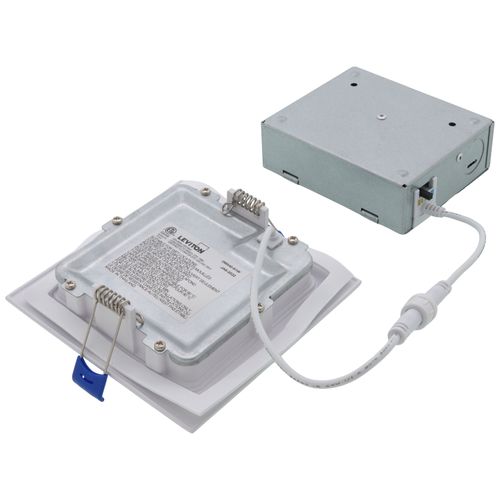 Main product image of 4" Square Baffle Slim Downlight, 5 CCT Selectable - Matte White (12W)