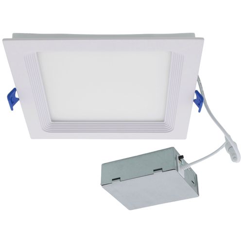 Main product image of 6" Square Baffle Slim Downlight, 5 CCT Selectable - Matte White (15W)