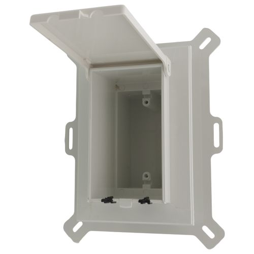 Main product image of 1-Gang Weatherproof Low Profile Recessed Electrical Box (White)