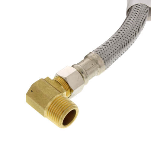 Main product image of 48" Stainless Steel Braided Dishwasher Connector, 3/8" Comp. x 3/8" Comp. w/ MIP Elbow