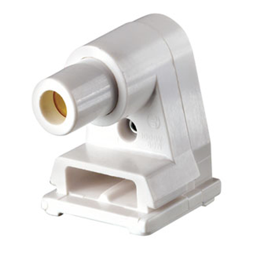 Main product image of Slimline Base, Single Pin, Standard Fluorescent Lampholder, Pedestal, Slide-on Lock-on, Plunger, Quickwire 18awg Solid Or Str Tinned (White)