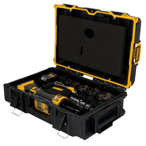 Main product image of 20V MAX Hydraulic Knockout Tool Kit w/ 1/2" - 2" Punches & Dies, Battery, Charger, Studs, Strap, & Cable