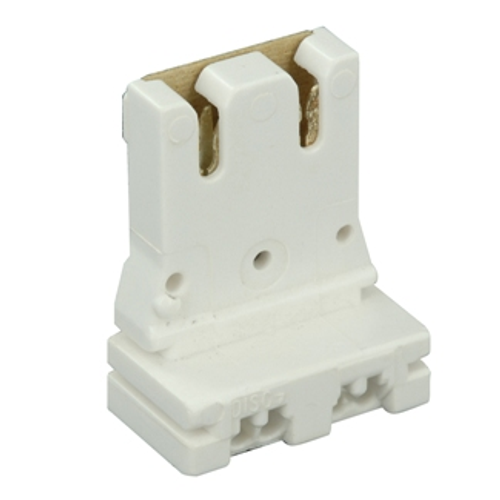 Main product image of Medium Base, Bi-pin, Standard Fluorescent Lampholder, Slide-on, Disconnect Quick-connect (White)