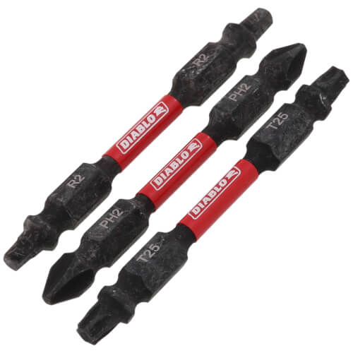 Main product image of 2-1/2" Double-Ended Phillips, Square and Torx Drive Bit Assorted Pack (Pack of 3)