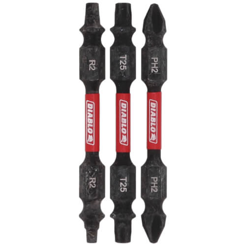 Main product image of 2-1/2" Double-Ended Phillips, Square and Torx Drive Bit Assorted Pack (Pack of 3)