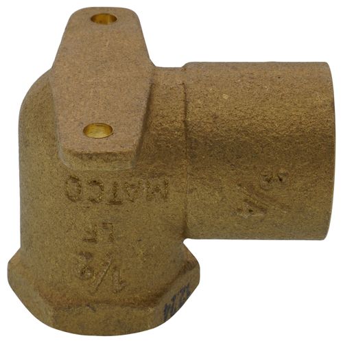 Main product image of 1/2" x 3/4" FxC Cast Brass 90-Degree Drop Ear Elbow (Lead Free)