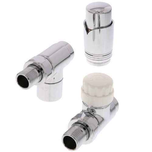 Thermostatic Control Valve Set - Decorative Straight (Polished Chrome)