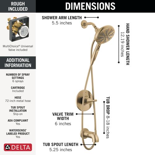Main product image of Nicoli Monitor 14 Series Tub and Shower w/ SureDock Hand Shower, 144749-CZ-HS (Champagne Bronze)