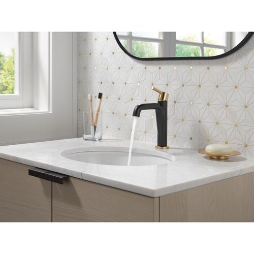 Main product image of Nicoli Single Handle Bathroom Faucet, 15849LF-GZ (Matte Black / Champagne Bronze)