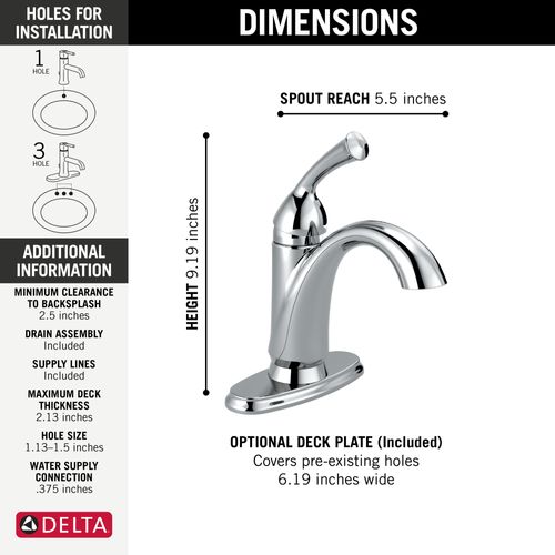 15999-DST - Delta 15999-DST - Haywood Single Handle Centerset Bathroom ...