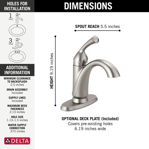 15999-SS-DST - Delta 15999-SS-DST - Haywood Single Handle Centerset ...