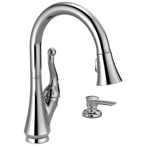 Main product image of Talbott Single Handle Pulldown Kitchen Faucet w/ Soap Dispenser (Chrome), 16968-SD-DST