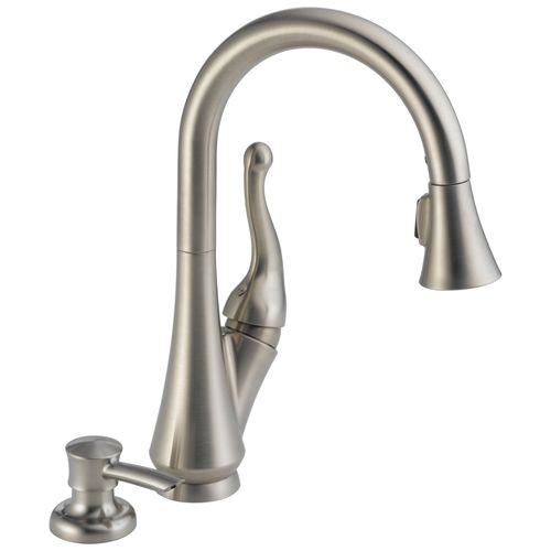 Main product image of Talbott Single Handle Pulldown Kitchen Faucet w/ Soap Dispenser (Stainless), 16968-SSSD-DST