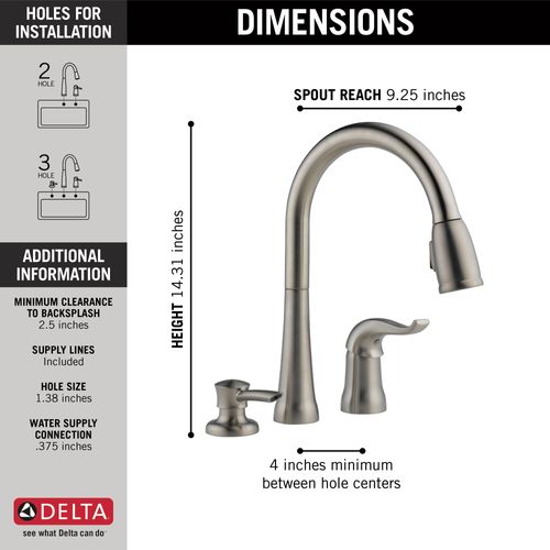 16970-SSSD-DST - Delta 16970-SSSD-DST - Kate Single Handle Pulldown ...