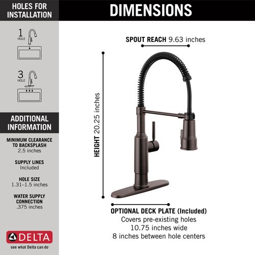 Main product image of Theodora Single-Handle Pulldown Spring Kitchen Faucet (Venetian Bronze), 18804Z-RB-DST