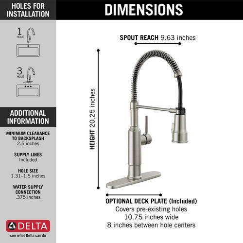 Main product image of Theodora Single-Handle Pulldown Spring Kitchen Faucet (Spotshield Stainless), 18804Z-SP-DST