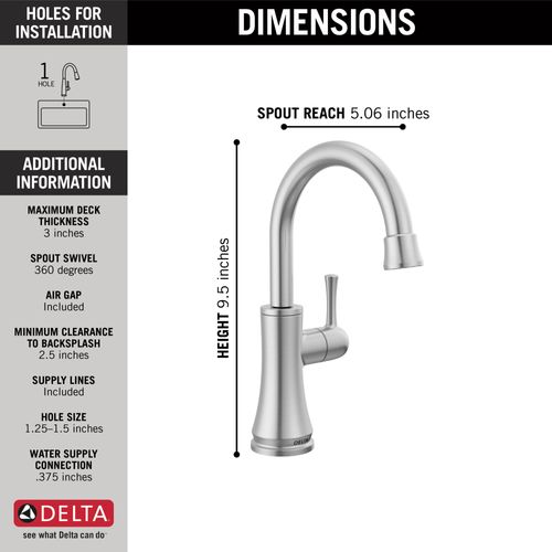Main product image of Transitional Beverage Faucet (Arctic Stainless), 1920-AR-DST