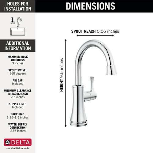 Main product image of Transitional Beverage Faucet, 1.5 GPM (Chrome), 1920-DST