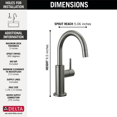 Main product image of Contemporary Round Beverage Faucet (Black Stainless), 1930-KS-DST