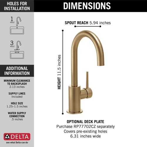 Main product image of Trinsic True Bar Limited Swivel (Champagne Bronze), 1959LF-CZ