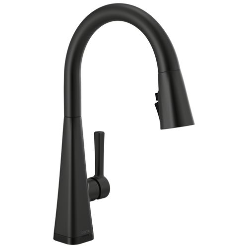Main product image of Lenta Single-Handle Pulldown Kitchen Faucet w/ Touch2O Technology (Matte Black), 19802TZ-BL-DST