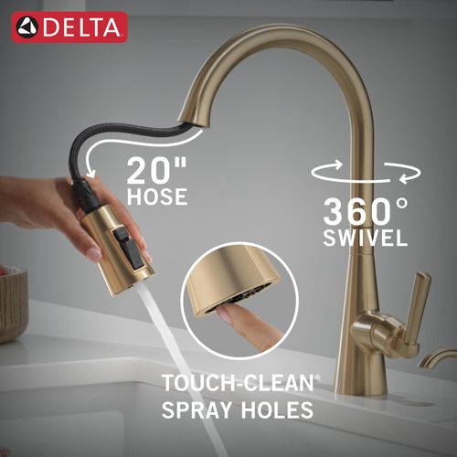Main product image of Boyd Single Handle Pull-Down Kitchen Faucet w/ Soap Dispenser and ShieldSpray (Champagne Bronze), 19893Z-CZSD-DST