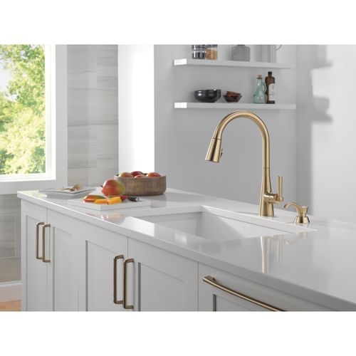 Main product image of Boyd Single Handle Pull-Down Kitchen Faucet w/ Soap Dispenser and ShieldSpray (Champagne Bronze), 19893Z-CZSD-DST