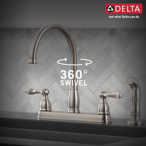 Main product image of Windemere 2 Handle Kitchen Faucet (Stainless), 21996LF-SS