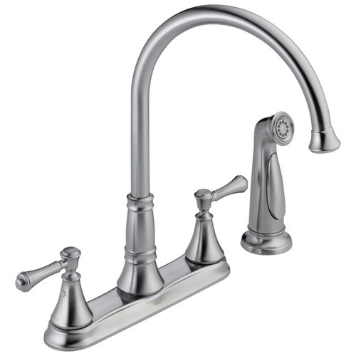 Main product image of Cassidy 2 Handle Kitchen Faucet w/ Spray (Arctic Stainless), 2497LF-AR
