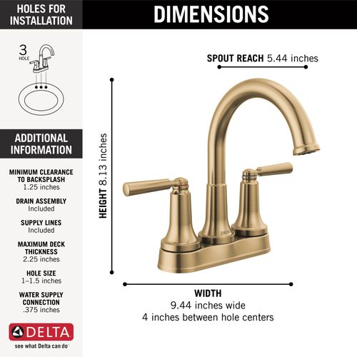Main product image of Saylor 2 Handle Centerset Bathroom Faucet (Champagne Bronze), 2535-CZMPU-DST
