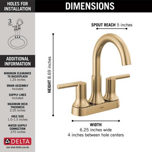 Main product image of Trinsic 2 Handle Centerset Bathroom Faucet (Champagne Bronze), 2559-CZMPU-DST