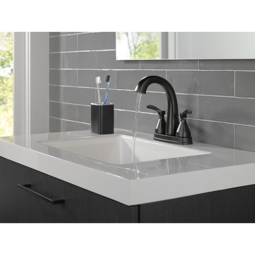Main product image of Stryke Two Handle Centerset Bathroom Faucet, 1.2 GPM (Matte Black), 25775-BLMPU-DST