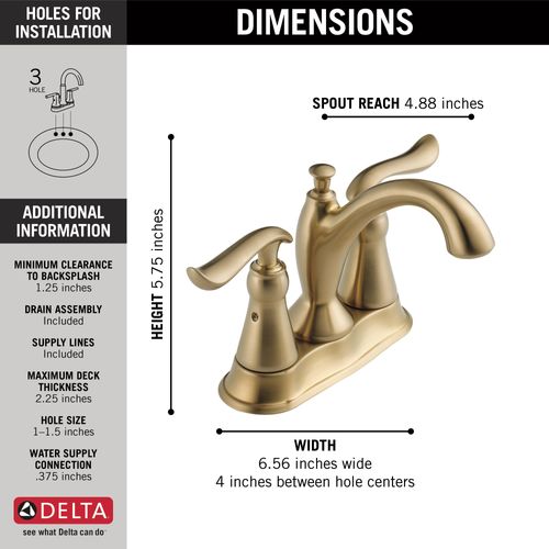 Main product image of Linden 2 Handle Centerset Bathroom Faucet (Champagne Bronze), 2594-CZMPU-DST