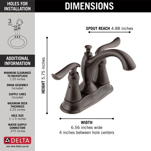 Main product image of Linden 2 Handle Centerset Bathroom Faucet (Venetian Bronze), 2594-RBMPU-DST