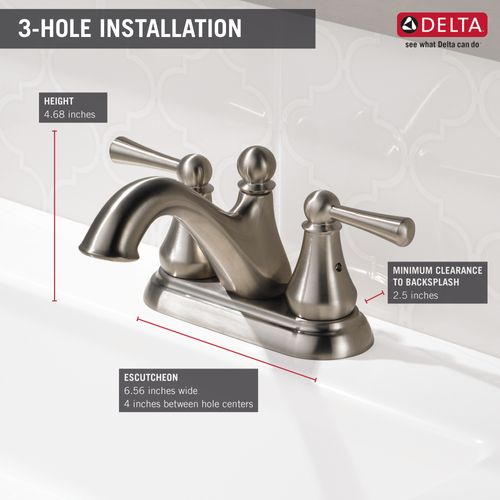 Main product image of Haywood 2 Handle Centerset Bathroom Faucet (Stainless), 25999LF-SS