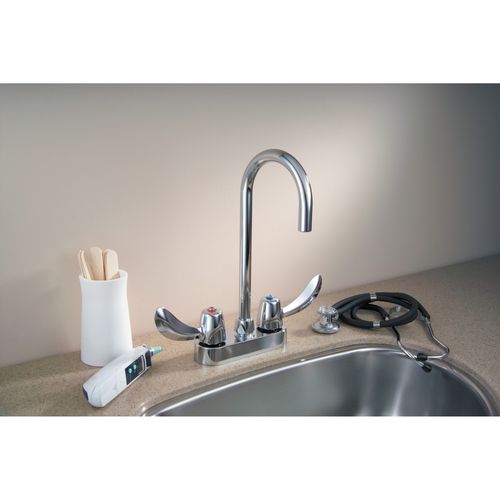 Main product image of Two Handle Cer-Tek Ceramic Deck Mount Gooseneck Bathroom Faucet (Chrome), 27C4842