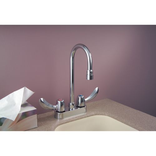 Main product image of Two Handle Cer-Tek Ceramic Deck Mount Gooseneck Bathroom Faucet (Chrome), 27C4842
