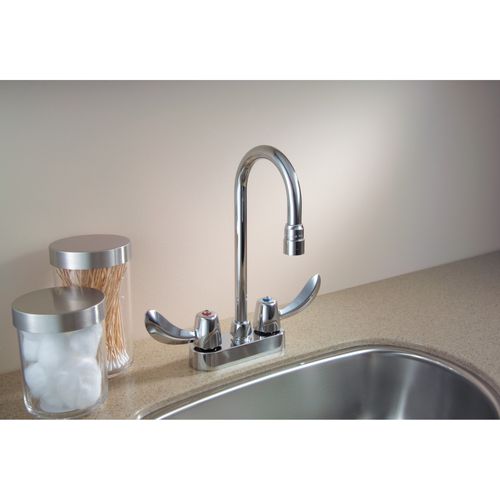 Main product image of Two Handle Cer-Tek Ceramic Deck Mount Gooseneck Bathroom Faucet (Chrome), 27C4842