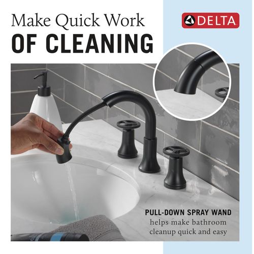 Main product image of Trinsic Two Handle Widespread Pull Down Bathroom Faucet, 3558-BLPD-DST (Matte Black)
