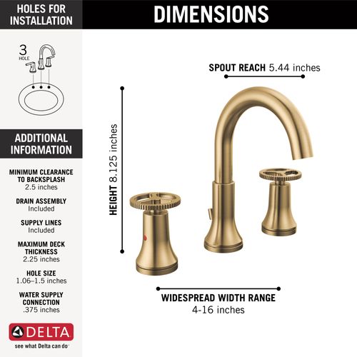 Main product image of Trinsic 2 Handle Widespread Bathroom Faucet (Champagne Bronze), 3558-CZMPU-DST