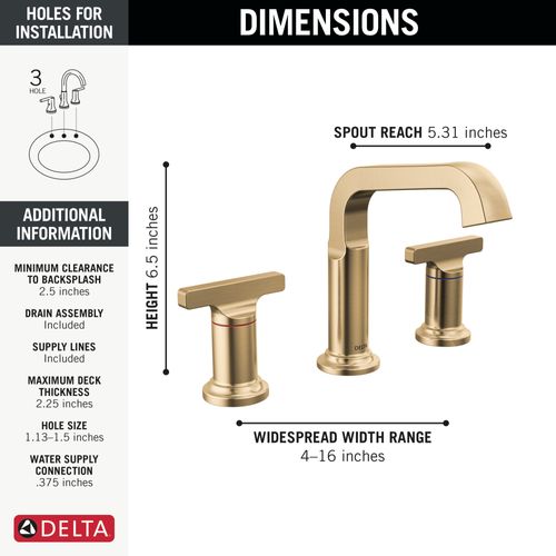 Main product image of Tetra 2 Handle Widespread Bathroom Faucet (Lumicoat Champagne Bronze), 35587-CZ-PR-DST