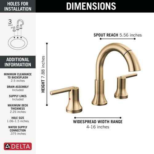 Main product image of Trinsic Two Handle Widespread Pull Down Bathroom Faucet, 1.2 GPM (Champagne Bronze), 3559-CZPD-DST